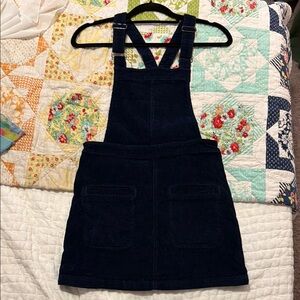 Dark Blue Denim Corduroy Overall Dress